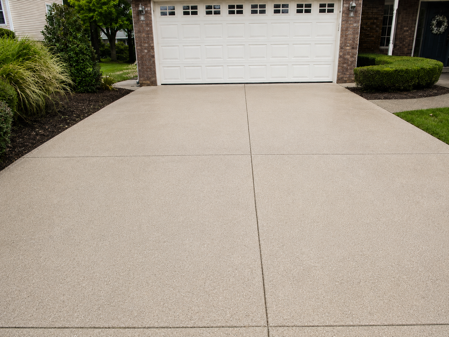 Driveway after pressure washing